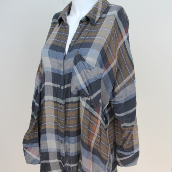 free people year round plaid button down shirt - Picture 5 of 7